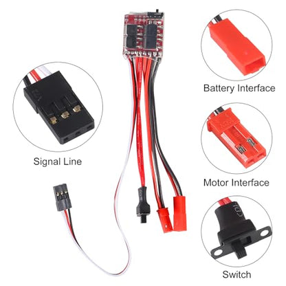 4Pcs 20A Brushed ESC Motor Speed RC 2KHz Forward Reverse Brush Brake 4.8V-8.4V Electric Speed Controller for DIY RC Car Truck Boat Remote Control - size: 4pcs