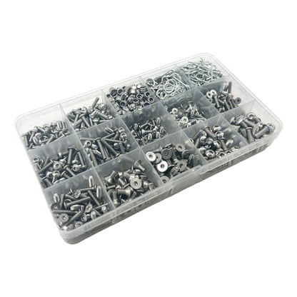 1010PCS Universal RC Screw Kit Screws Assortment Set 304 Stainless Steel Screws Assortment Set, for Traxxas Axial Redcat HPI Arrma SCX10 Losi 1/8 1/10 1/12 1/16 Scale RC Cars Trucks Crawler