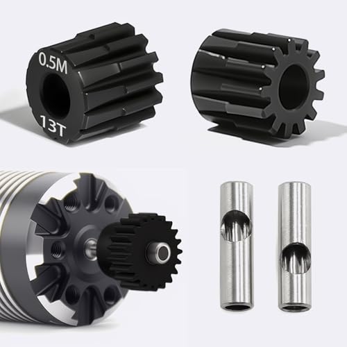 0.5M Pinion Gear 13T 14T 15T 16T 17T Hardened Steel 3.175mm Bore with 2.3mm Adapter, Gear for ARRMA 1/14 Typhon 1/16 Mojave 1/18 Granite, Losi 1/12, 0.5Mod Gear 13T-27T for HOBBYWING Motors - size: 13 14 15 16 17T, style: 5 Gears +5 Shafts Set