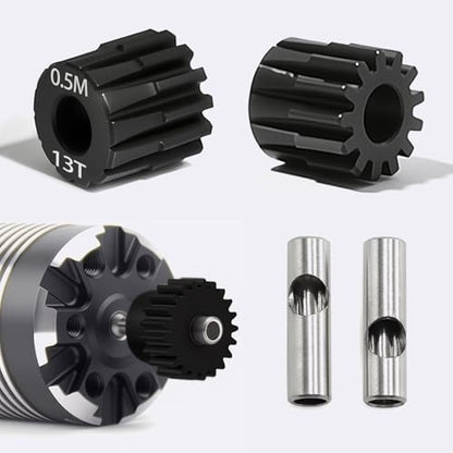 0.5M Pinion Gear 13T 14T 15T 16T 17T Hardened Steel 3.175mm Bore with 2.3mm Adapter, Gear for ARRMA 1/14 Typhon 1/16 Mojave 1/18 Granite, Losi 1/12, 0.5Mod Gear 13T-27T for HOBBYWING Motors - size: 13 14 15 16 17T, style: 5 Gears +5 Shafts Set