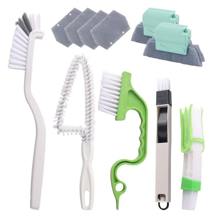 11PCS Detailing Window Track Cleaner,Multi-functional Window Sill Cleaner Tool for for Windows/Door Tracks,Universal Professional Windows Track Cleaning Tools for Home,Car,Truck