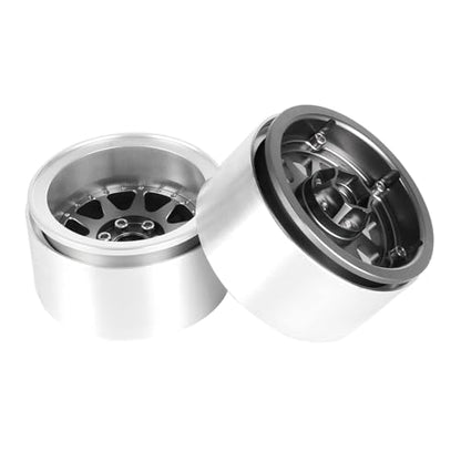 Aluminum 2.2" Beadlock Wheel Offset -10mm Metal Rims for SCX10 RR10 TRX4 VS4-10 Gen8 1/10 RC Crawler Car Upgrade Parts (10-Spoke, Gray) - color: 10-spoke, Gray