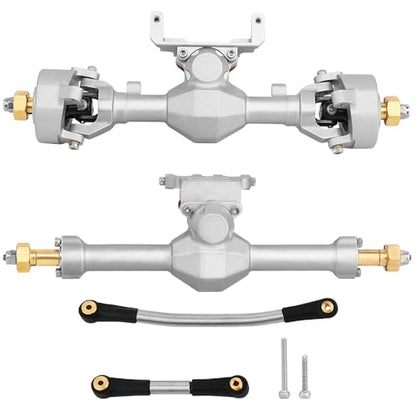 Diamond Shape SCX24 Aluminum Axle Upgrades for Axial SCX24 Deadbolt C10 JLU Gladiator Bronco 1/24 RC Crawler (Silver) - color: Silver