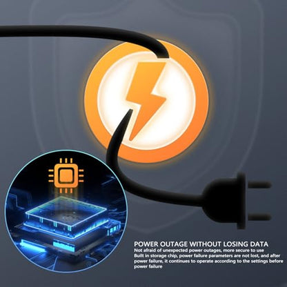 WiF Battery Monitor with Shunt, Remote Monitoring 2.4 Inch HD Screen, Multiple Parameter Measurements, Built in Reminder, Wide Battery Compatibility