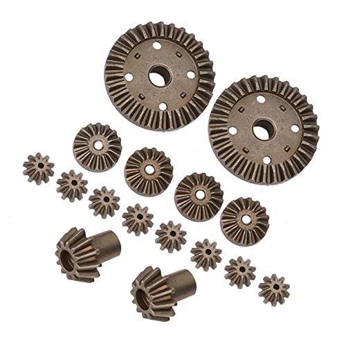 T best 16pcs Metal Gear, Metal Spur Diff Differential Main Gear RC Gear Upgrade Parts Fit for 12428 12423 RC Accessory