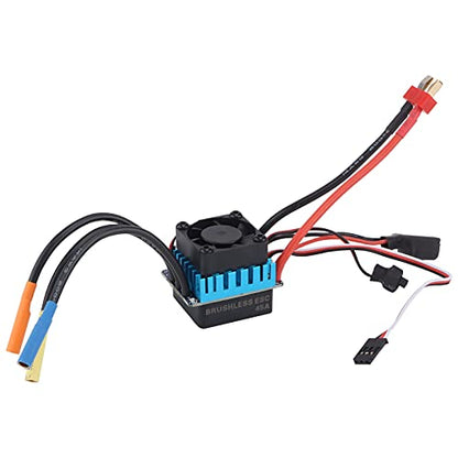 RC 45A ESC Speed Controller, Waterproof 4 Poles Sensorless Brushless ESC for 1/10 RC Car, High Performance ESC with Overheat Protection and Splash Proof Design, Perfect for Off ROA