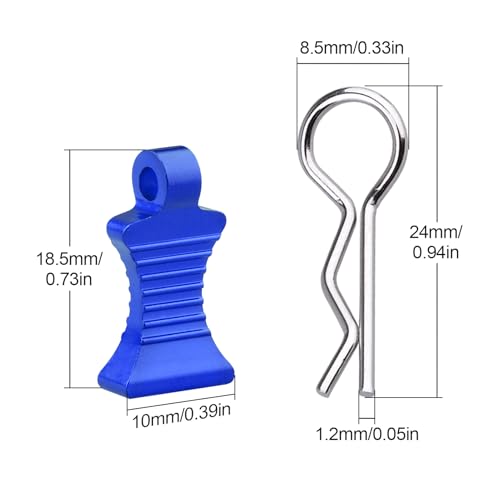 RC Car Body Clips with Pull Tab for 1/10 1/12 Scale Traxxas Axial Redcat Losi Tamiya HPI HSP RC Truck Crawler Buggy On Road Touring Racing, Set of 4 (Navy Blue) - color: Navy Blue