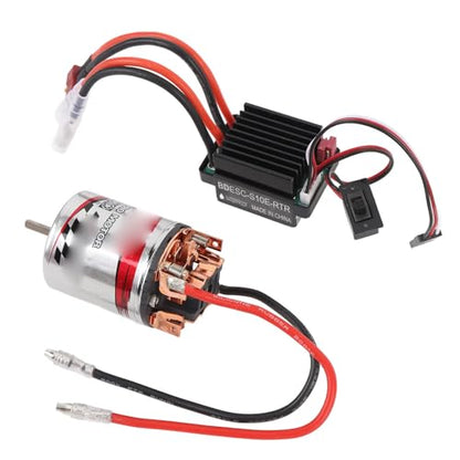 540 Brushed Motor Stainless Steel Case High Torsion 3 Slot Brushed Motor and ESC for Axial SCX10 AXI03007 1/10 RC Car (12T) - size: 12T, style: 12T