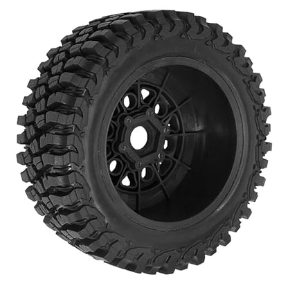 1/8 1/10 RC Short Course Truck Tires 4.96" OD Monster Truck Tires 12/14/17mm Hex Fit for 1:8 Off Road Truck Car Traxxas Slash 2WD 4×4 Rc4wd Arrma Mojave4S Senton Axial Losi Redcat (Black) - color: Black