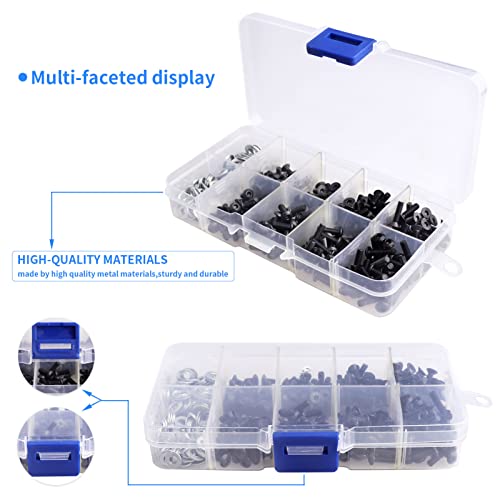 340pcs RC Screw Kit Screws Assortment Kit-M3 Hex Screws 6mm-12mm w/Screw Tray 17mm Hex Wrench, Universal for Traxxas Axial Redcat HSP HPI Arrma 1/5 1/8 1/10 1/12 RC Cars Trucks Crawler