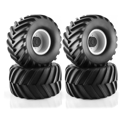 Lifehead 1/8 Scale RC Monster Truck Rubber Tires， for Traxxas SUMMIT E-Revo 86086-4 Arrma Kraton 6S kyosho USA-1 Losi LMT，173mm OD Sand and snow tires/17mm Hex - color: White