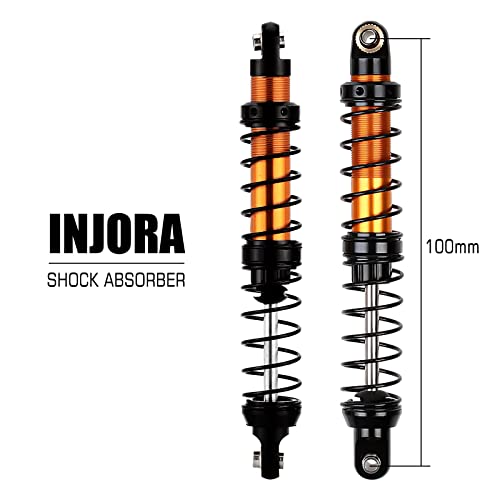 INJORA RC Shock Absorber 4pcs Damper for 1/10 RC Crawler Car Axial SCX10 90046 AXI03007 TRX4 TRX6 (100mm) - size: 100mm