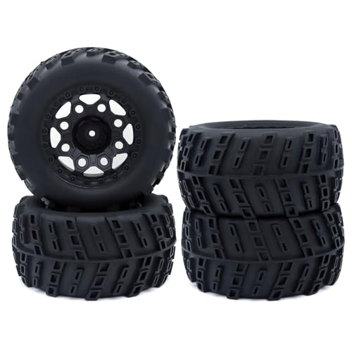 Surpass Hobby Tires and Wheel Rim 12mm Hex for 1/10 Scale Monster Truck HPI HSP Savage XS TM Flux ARRMA Racing Successor HNR H9801 Mars 2.8inch,Set of 4 - color: Renzi, size: 4 Pack
