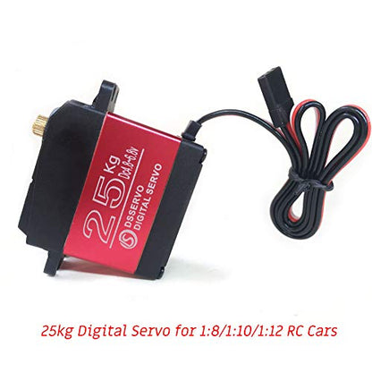 Pack of 2 Digital Servo 25KG Full Metal Gear High Torque Waterproof for RC Car Crawler Robot - size: 25kg x 2PCS(270°)