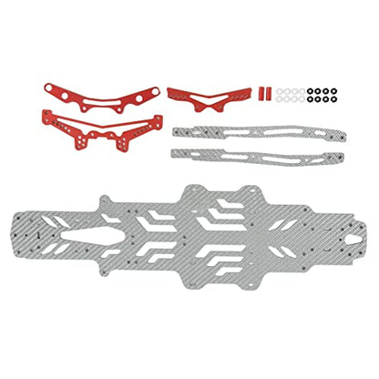 RC Drift Racing Chassis Plate, Carbon Fiber Aluminum Alloy RC Car Chassis Upgrade Parts, High Strength CNC Carbon Fiber for MST RMX2.0S RRX2.0S 1/10, Lightweight Two Layer Hollow D (Silver SSG) - color: Silver Ssg