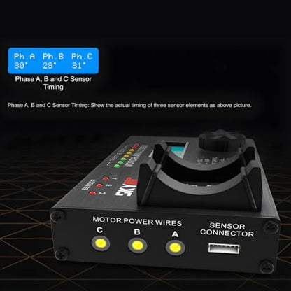 SkyRC Brushless Motor Analyzer: Motor KV, RPM, Timing Measurement, Hall Sensor Check, Brushless Motor Tester with 2x16 Characters LCD - Ideal for RC Hobby