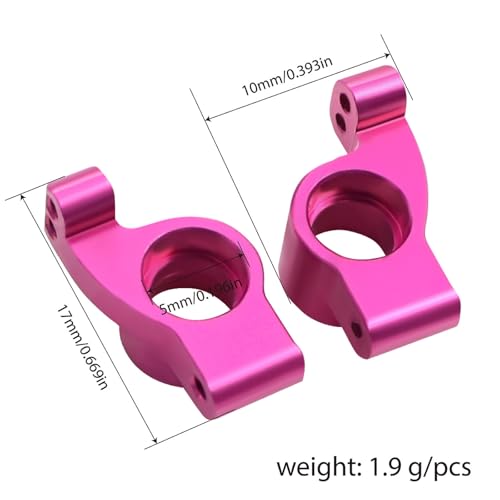 RC Suspension Arm Kit for Losi Micro-B RC 2WD Buggy RTR RC Aluminum Alloy Front Rear Swing Arms Steering Cups C-Seats CVD Shaft Connecting Rods (Pink Suspension Arm Set 10 Pcs) - color: Pink Suspension Arm Set 10 Pcs
