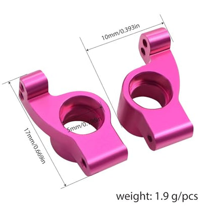 RC Suspension Arm Kit for Losi Micro-B RC 2WD Buggy RTR RC Aluminum Alloy Front Rear Swing Arms Steering Cups C-Seats CVD Shaft Connecting Rods (Pink Suspension Arm Set 8 Pcs) - color: Pink Suspension Arm Set 8 Pcs