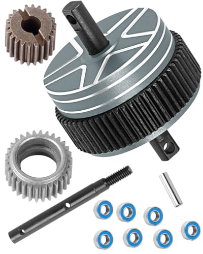 RC Upgrades Part for 1/10 Slash 2WD Rustler Stampede Bandit VXL XL-5,Aluminum Gearbox Transmission Gear Differential Transmission Gear,Titanium - color: Titanium(Upgrades Part)