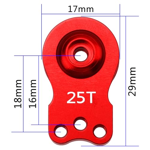 2Pcs Vgoohobby Aluminum RC 25T Servo Saver Adjustable Hi-Torque Servo Saver Compatible with Futaba Tamiya Servos 1/10 Traxxas TRX4 TRX6 SCX10 Capra RC Car (Red) - color: Red