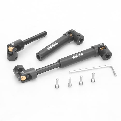 daitoku 2PCS 97-135mm Universal RC Drive Shaft for 1/10 Axial SCX10 SCX10-II Redcat D90 Gen7 /Pro RC4WD GEN8 RC Crawler - size: 97-135mm
