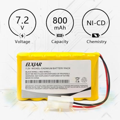(2-Pack) 7.2V 800mAh Ni-Cd Battery for Huanqi HQ 516, 558, 549 | Rechargeable battery packs with 5557 connector for compatible Huanqi RC tanks and vehicles; verify plug before ordering.