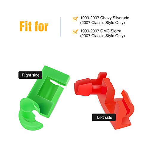 GOOACC 1999-2007 Chevy Silverado GMC Sierra Tailgate Handle Rod Clip Left & Right Rod Retainer Clips, OEM Handle Replacement 5 Pairs 88981030, 88981031 - color: 10Pcs Tailgate Handle Rod Clip