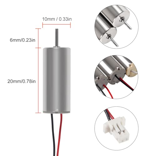 4pcs 8520 Brushed Motors 8.5x20mm Motor 3-5V 0.15A 35000RPM-50000RPM 8520 Motor Hollow Cup Drone Motor + 4pcs CW CCW Propeller Compatible with FPV RC Quadcopter