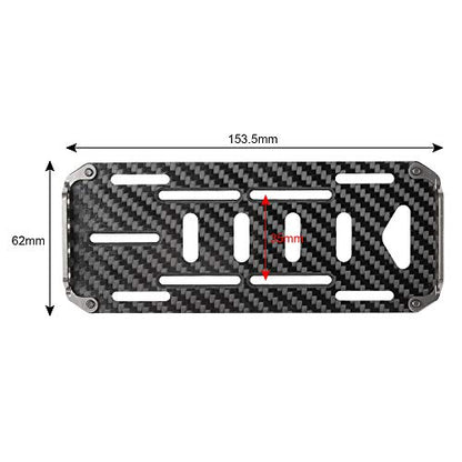 Carbon Fiber Battery Mounting Plate Tray with Metal Mount for Axial SCX10 1/10 RC Crawler Car Truck Model Upgrade Parts(Silver)