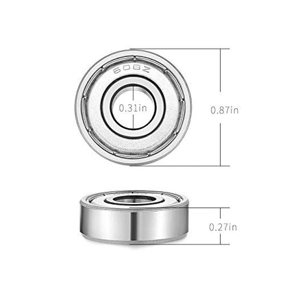608-Z Shielded Sealed Miniature Skateboard-Bearings - 8x22x7mm, 10 Pcs, Used in Longboard and Scooters Machinery, Roller Skates (10)