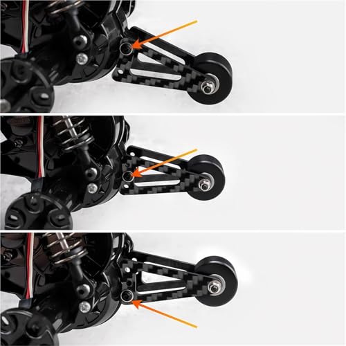 RC Car Upgrade Parts for Tamiya for Lunch Box 1/12 RC Monster Truck Alu Alloy Carbon Fiber Adjustable Rear Stabilizer Bar Wheelie Kit Replacement Parts