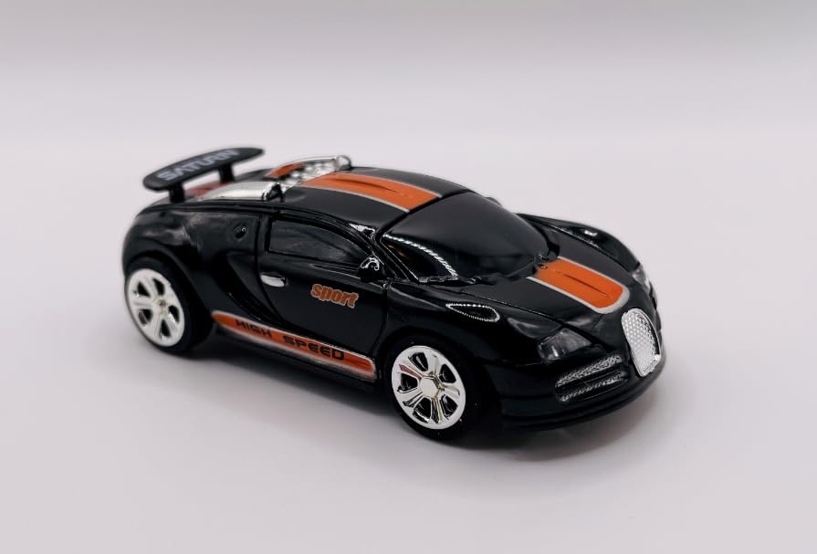 Mini RC 1:58 Scale Small Pocket Portable Micro Racing Car Can Miniature Coke Can Upgraded 2.4G Wireless Radio Remote Control for Multi-Users (Qty. 1 = 1 Can) (Bugatti) - color: Bugatti