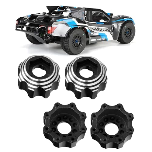 kingsea 4 Pcs RC 8X32 to 17MM Wheel Hex Adapters Aluminum Hex Adapters Compatible with Pro-Line RC Car Upgrades Parts #6353-00 6345-00, Black - color: Black