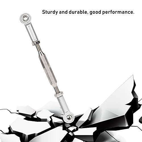 Dilwe RC Car Push Rod,1/10 RC Car Aluminum Alloy Turnbuckle Rod Linkage with Adjustable Length, 88-104mm(Silver)