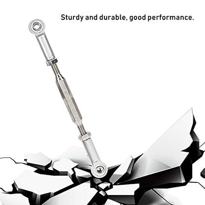Dilwe RC Car Push Rod,1/10 RC Car Aluminum Alloy Turnbuckle Rod Linkage with Adjustable Length, 88-104mm(Silver)