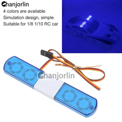 1/10 RC Car Simulation Police Lights Multi-Function Flash LED Lamp Nine Flashing Light Modes for 1/8 Crawler Off Road Rally Truck Cars HSP Traxxas Tamiya RC4WD Axial Arrma (Blue 115mm) - color: Blue 115mm