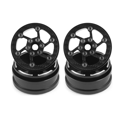 Beadlock Wheel Rims 4PCS 1.9" Upgraded Carbon Fiber Aluminum Wheel Hub Compatible with 1/10 RC Crawler Gen8 TRX-4 Axial VS4-10 Capra SCX10 RC Car Accessories (Patten F) - color: Patten F