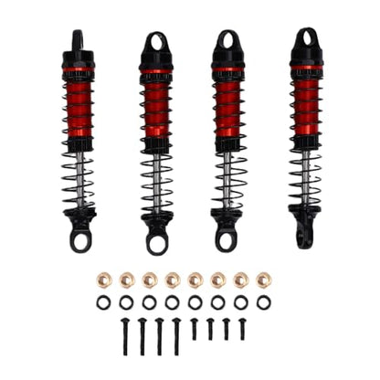 60MM Threaded for 1/18 RC Crawler Upgrade, Aluminum Alloy Damper Replacement Parts Compatible with Bronco K10, 4PCS (Red) - color: Red