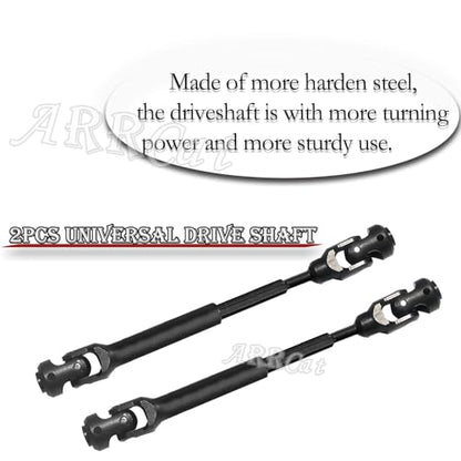 2PCS 67-85MM Universal Drive Shaft RC Upgrades for 1/10 SCX10 SCX10-II D90 Gen7 /Pro Rc 4WD GEN8 RC Crawler,RC Upgrade Parts Hop-Ups,Steel Full Metal Drive Shaft,Black (67-85 MM,2PCS) - size: 67-85 MM (2.64" to 3.34")