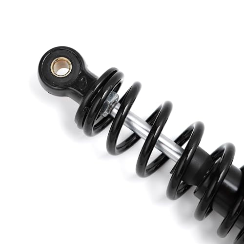 Minho Dual Rear Shock Absorbers with Adjustable Spring Preload in Heavy Iron Material Compatible with Chinese GY6 4-Stroke Engine Taotao ATV Go Kart,Black Color,310MM Length - size: 310mm
