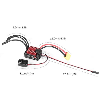 RiToEasysports Esc, Compatible Motor Water Proof Brushless Electronic Speed Controller for 1/10 Rc Crawler Cars (Red XT60 Plug) - color: Red Xt60 Plug