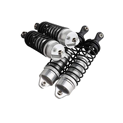 5862 Front & Rear Aluminum Alloy Shock Absorber for 1/10 Slash 4x4 Hoss Rustler Stampede Bandit VXL Nitro Shock Parts Replace of 3760 3762 SLA014 (4-Pack) (Silver) - color: Silver