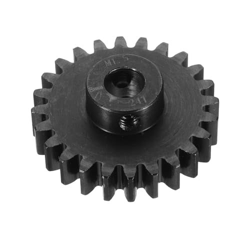 MECCANIXITY Steel M1.5 Gear Set 24T 8mm Shaft Motor Gears for RC Vehicles Truck Drift Car Part, Black - size: 24T