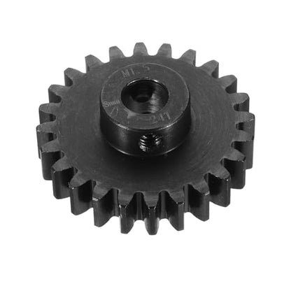 MECCANIXITY Steel M1.5 Gear Set 24T 8mm Shaft Motor Gears for RC Vehicles Truck Drift Car Part, Black - size: 24T