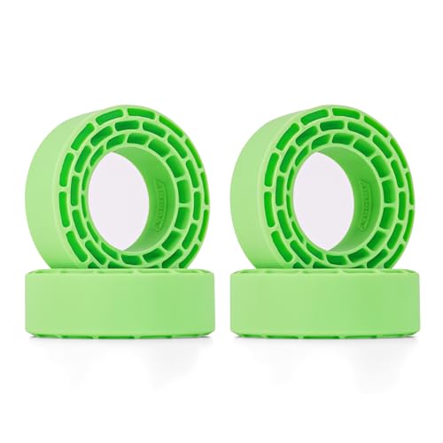 INJORA Silicone Rubber Inserts for 68-72mm 1.3" Tires, 4pcs (Green) - color: Green