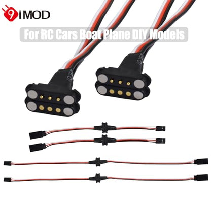 3-pin JR Plug Magnetic Snap-on Servo Extension Cable Wire Cord Female to Male RC Servo Extension Cord Wire Connectors for RC Models, Cars, Planes, Drones, DIY Projects (20CM*5 Pairs) - style: 20CM*5 Pairs