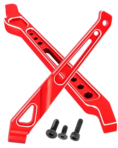 RC Aluminum Front Rear Chassis Brace Upgrades Part for 1/8 Typhon/Senton V4 6S RC Car,Support Rod Bracket Hops up,Red - color: Red-(upgrades）