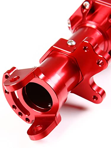 GTB Metal Front + Rear Axle Housing Set Fit Kyosho Mad Force Kruiser FO-XX Mad Crusher Upgrade Part (Red) | Aluminum Kyosho Mad Crusher Foxx USA-1 Axle - color: Red