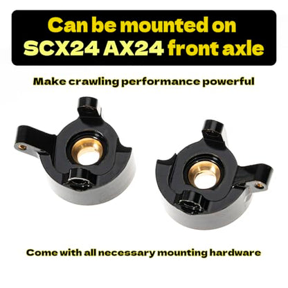 RampCrab Brass Steering Knuckles RC Counterweights for 1/24 RC Crawler Axial SCX24 AX24 Upgrades Parts, Black Coating, 22g - size: 22g