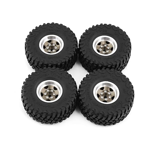 REDSPIDER 1.0 Beadlock Wheels and Tires（4pcs）， 1.0 Crawler Tires for 1：24 1:18 RC Scale Rock Crawler Car SCX24 FMS FCX24 TRX4M Axial AX24 90081 Gladiator Bronco C10 ﻿ (Brown) - color: Brown
